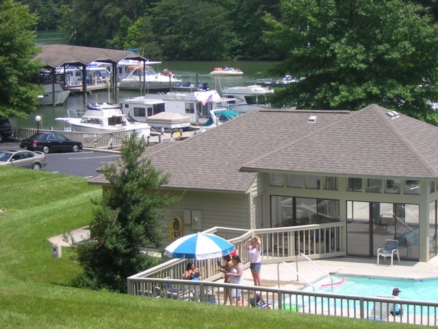 clubhouse and boat slips